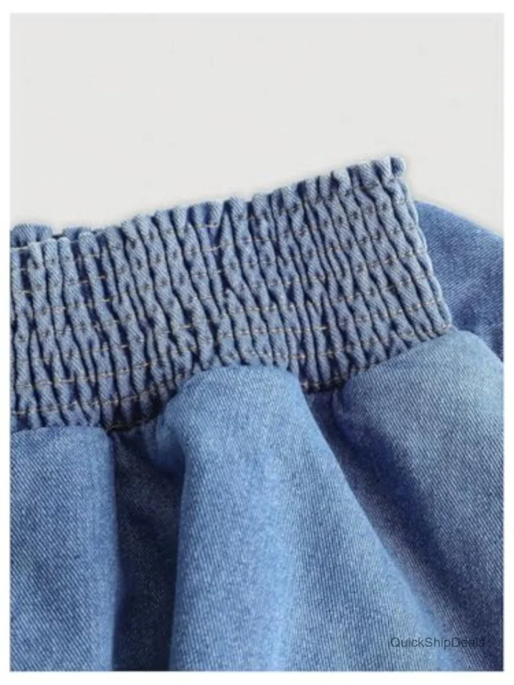 Plus Size Denim Mini Skirt with Bow Knot and Ruffle Hem - High Rise A-Line
